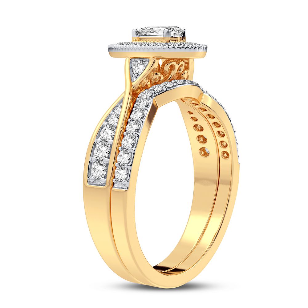 14k Yellow Gold Lab Diamond Womens Bridal Ring