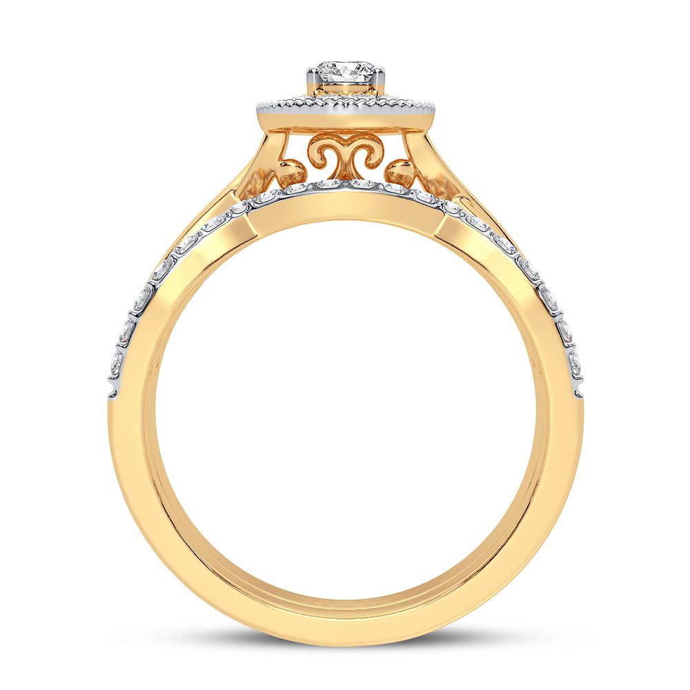 14k Yellow Gold Lab Diamond Womens Bridal Ring