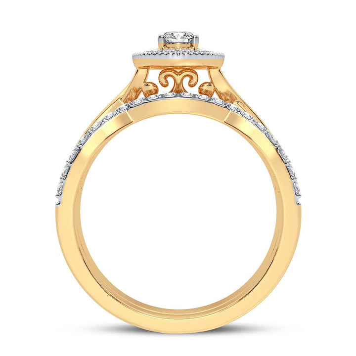 14k Yellow Gold Lab Diamond Womens Bridal Ring