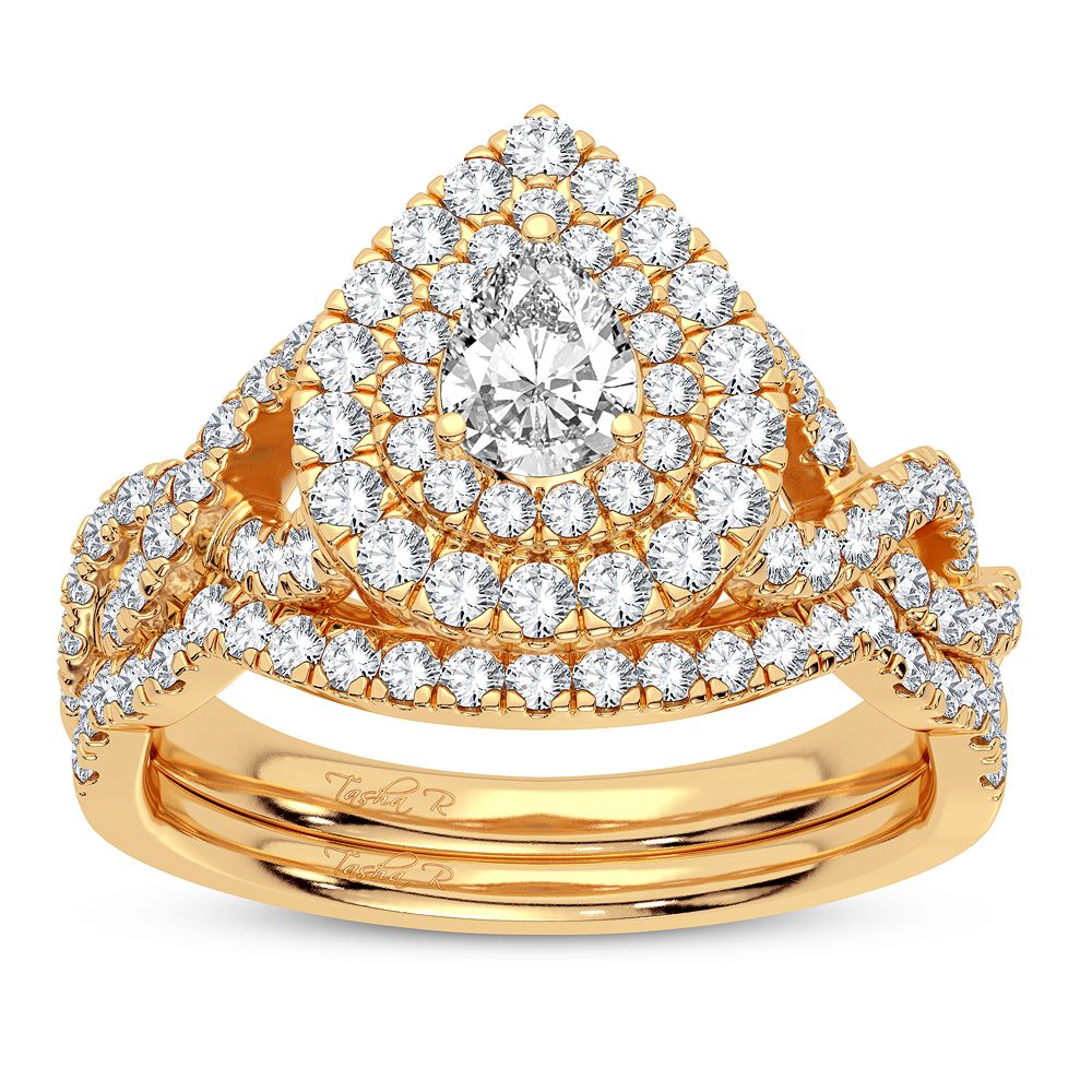 14K Yellow Gold Lab-Grown 1.03CT Diamond Womens Bridal Ring
