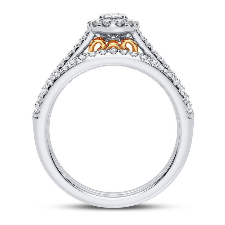 14K Yellow Gold Lab-Grown Diamond Womens Bridal Ring (0.9CT)