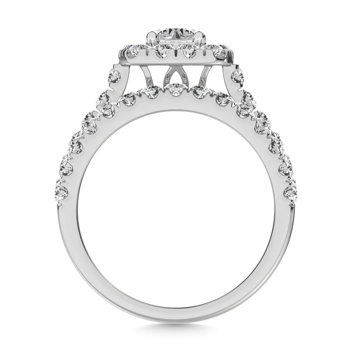 Diamond 2 Ct.tw Cushion Halo Bridal Ring in 14K White Gold