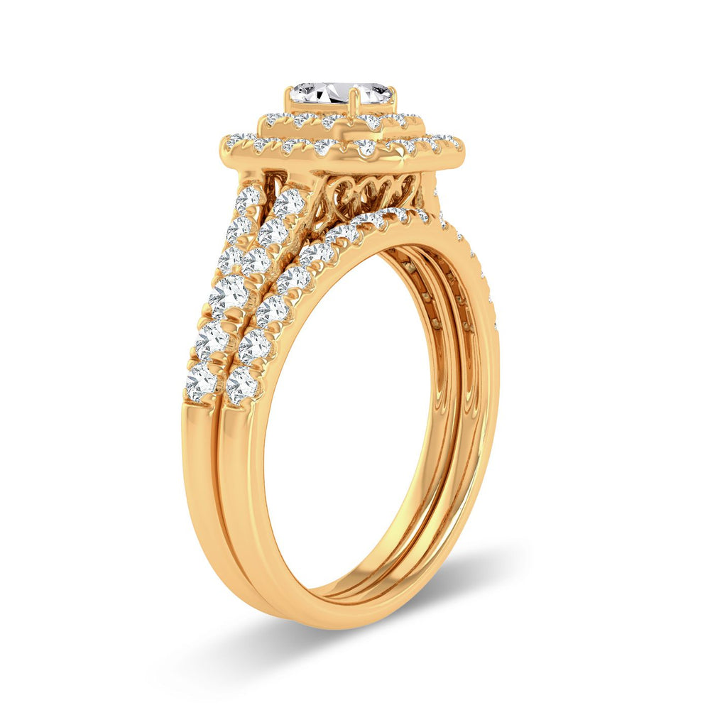 14K Yellow Gold 1CT Lab Diamond Womens Engagement Ring