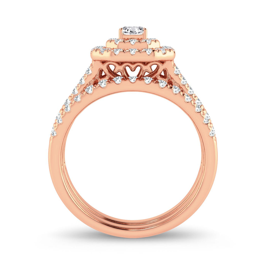 Romantic 14k Rose Gold 1CT Lab Diamond Engagement Ring