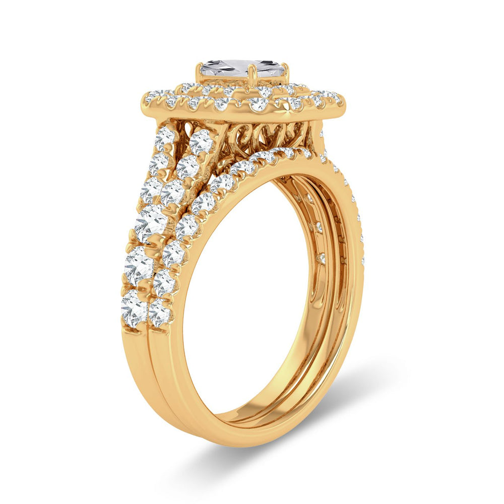 14K Yellow Gold 2CT Lab Diamond Engagement Ring for Her