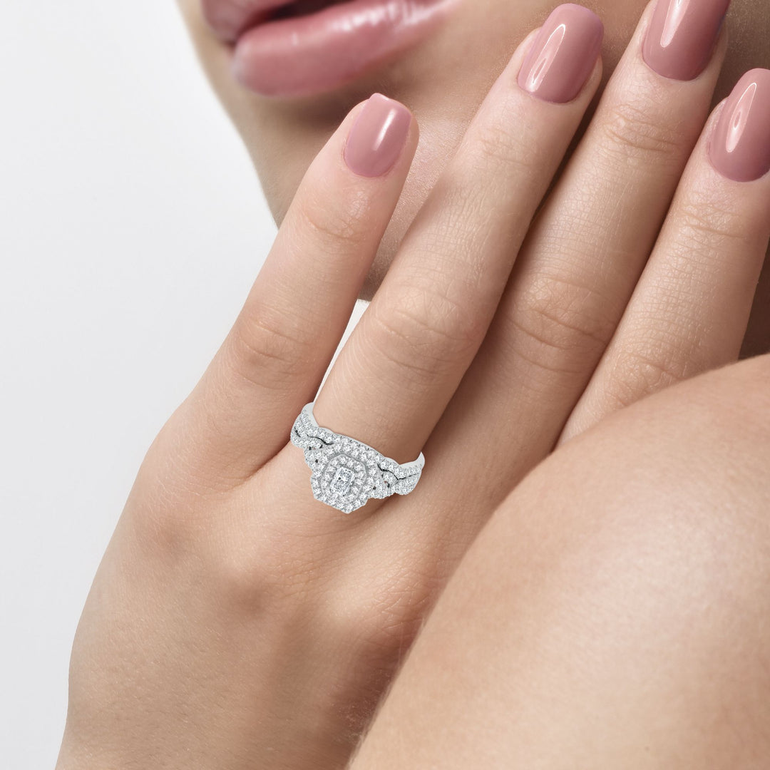 Luminous 14k White Gold 1CT Lab Diamond Engagement Ring