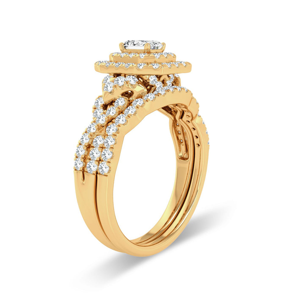 14K Yellow Gold 1CT Lab Diamond Womens Engagement Ring
