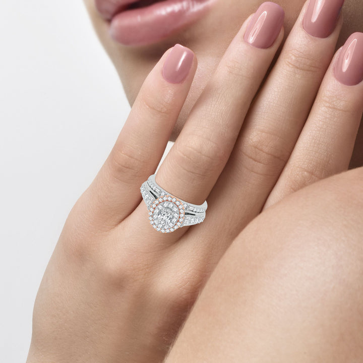 Romantic 14k Rose Gold 2CT Lab Diamond Engagement Ring