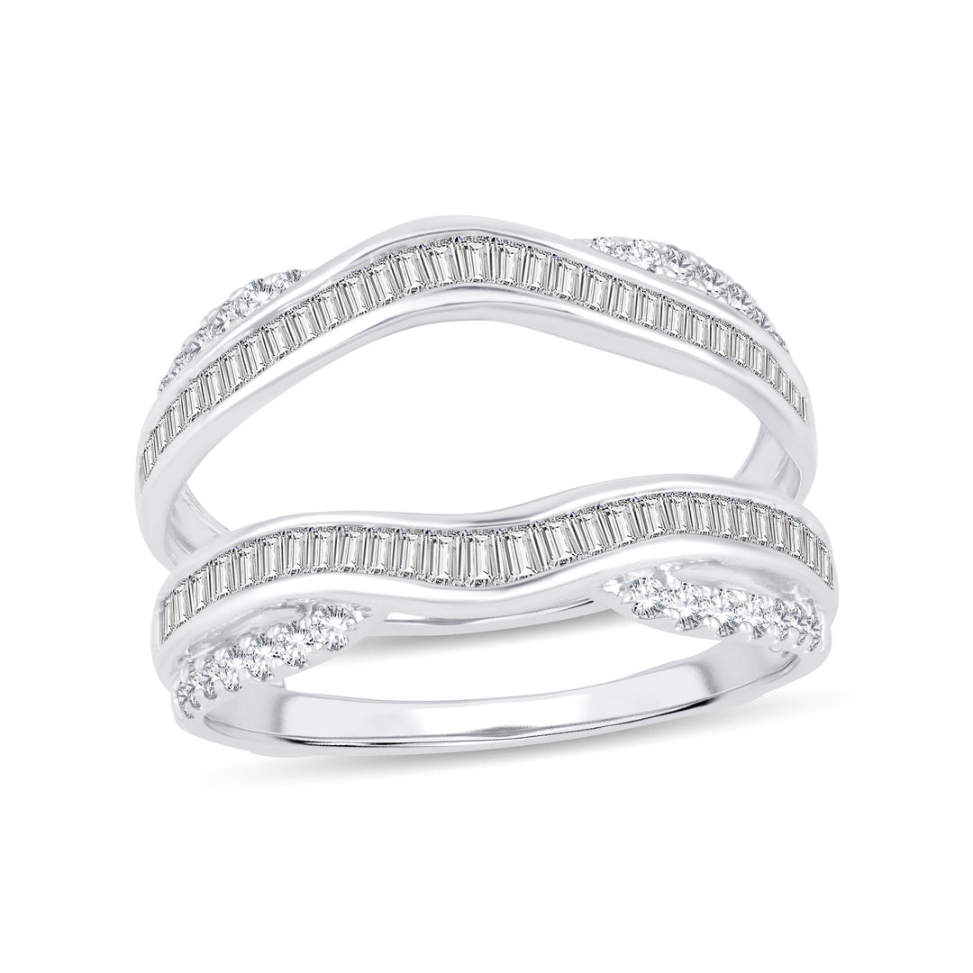 Brilliant 14K White Gold 0.75ct Lab Diamond Ring Guard Enhancer