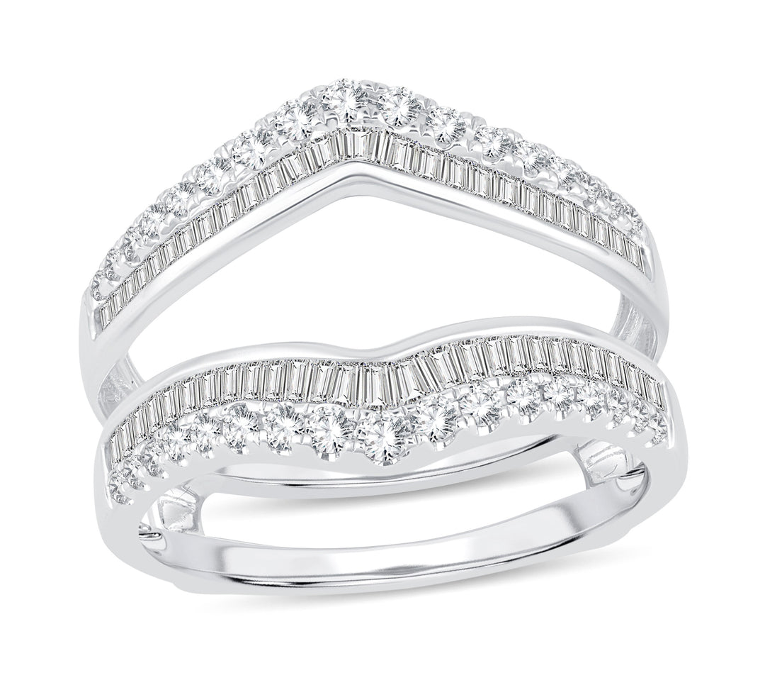 14K White Gold Lab Diamond Ring Guard Enhancer 0.75ct
