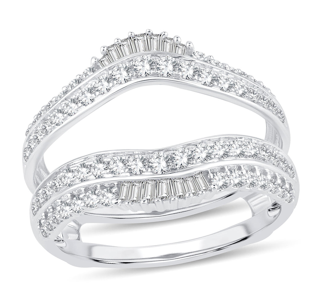 14K White Gold 0.75ct Lab Diamond Womens Ring Guard