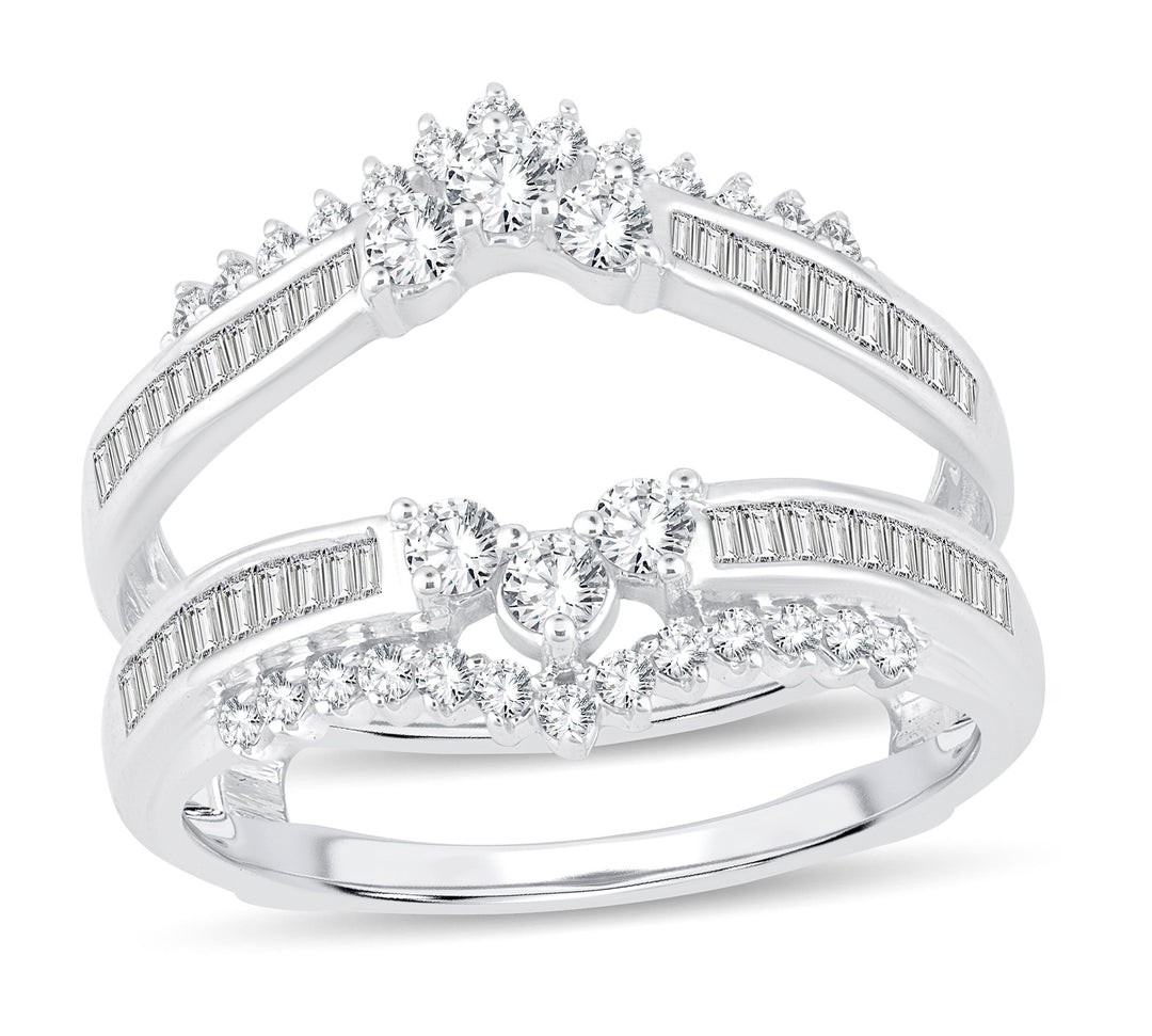 14K White Gold Lab Diamond Ring Guard Enhancer 0.75ct