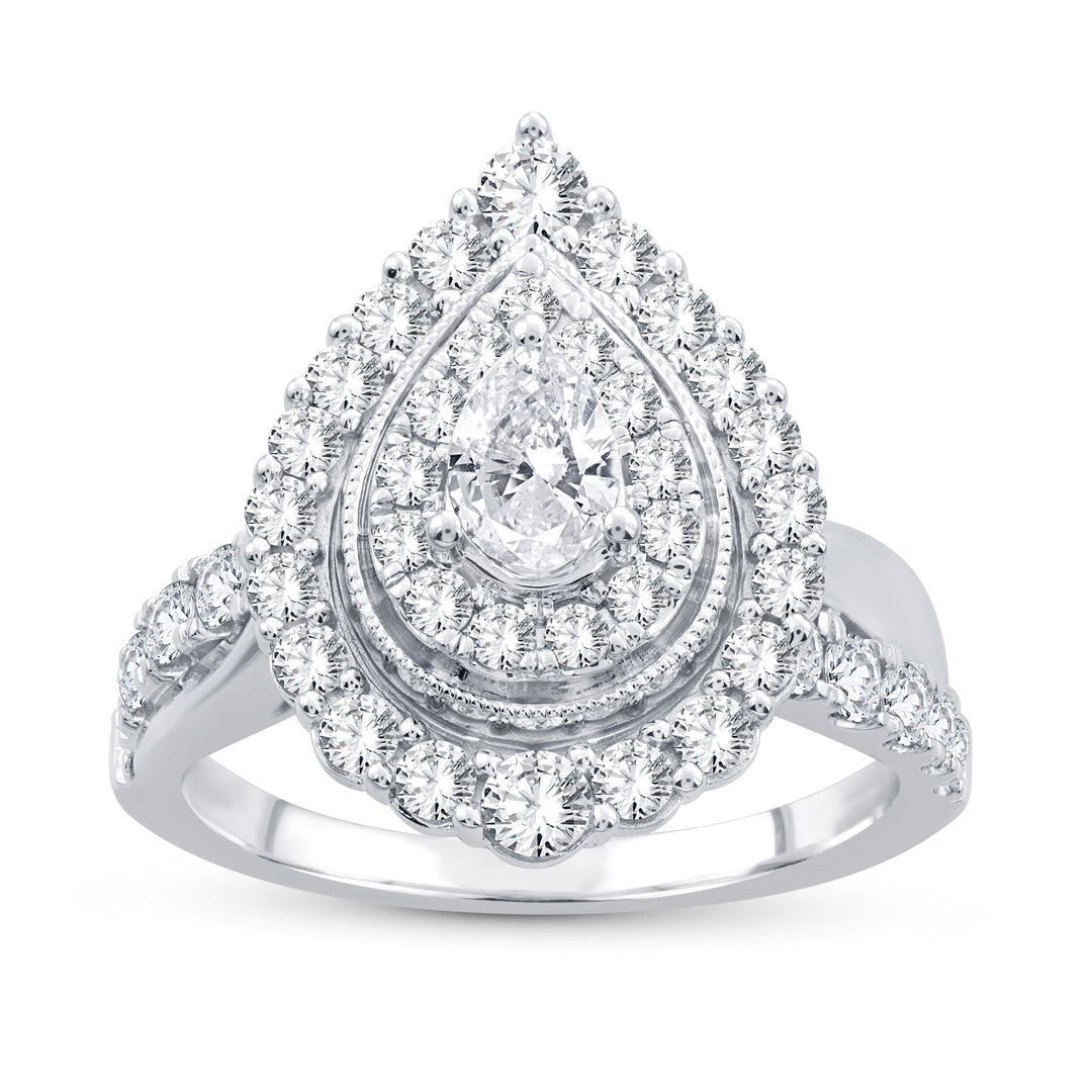 Luminous 14k White Gold 1.48ct Lab Diamond Engagement Ring