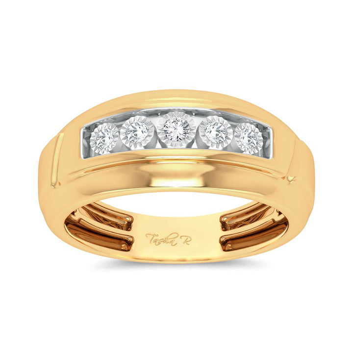 10K Yellow Gold Lab Diamond Mens Statement Ring