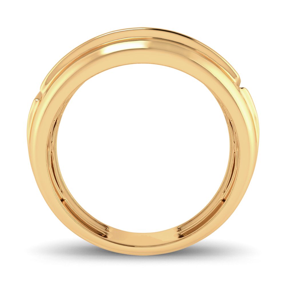 10K Yellow Gold Lab Diamond Mens Statement Ring