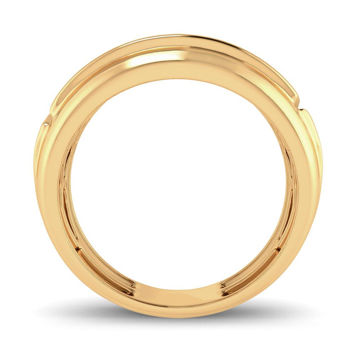 10K Yellow Gold Lab Diamond Mens Statement Ring