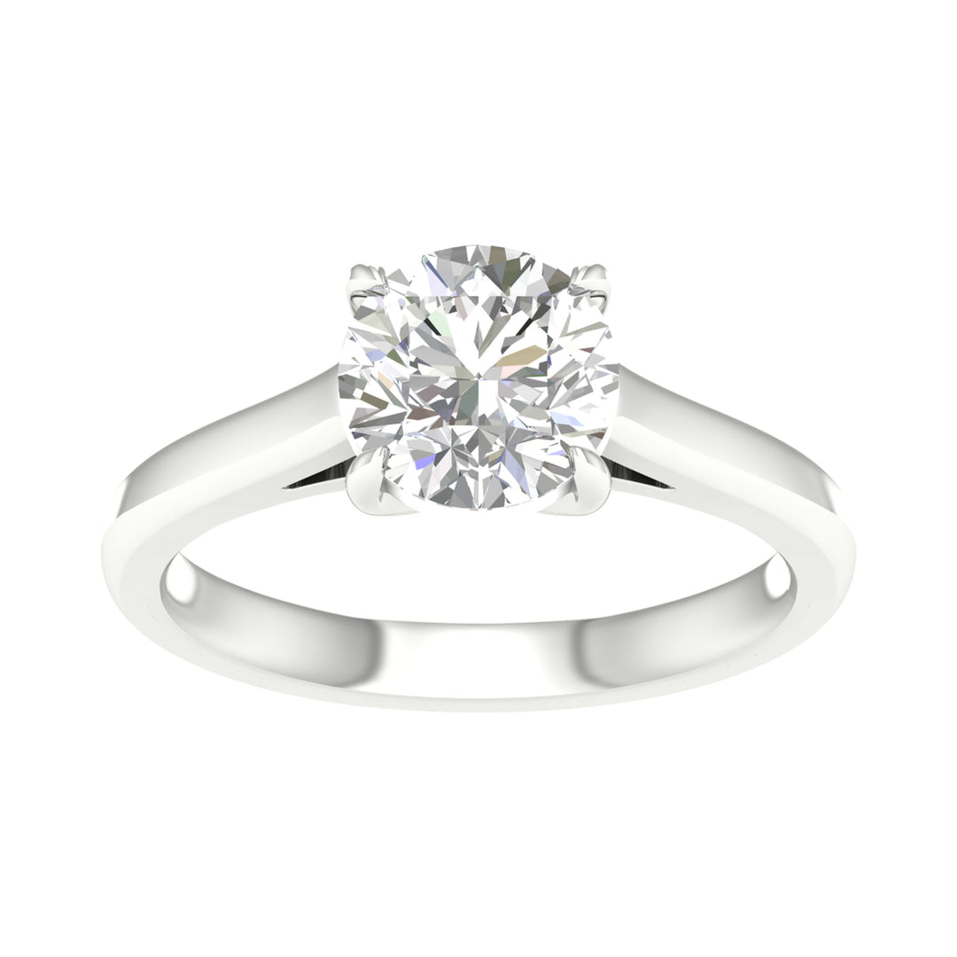 Certified 14K White Gold 2.50CT Lab Diamond Solitaire Ring