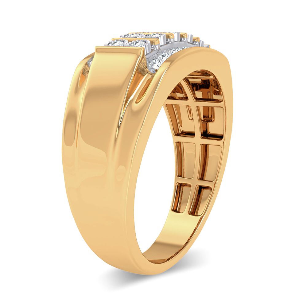 10K Yellow Gold Mens Lab Diamond Statement Ring