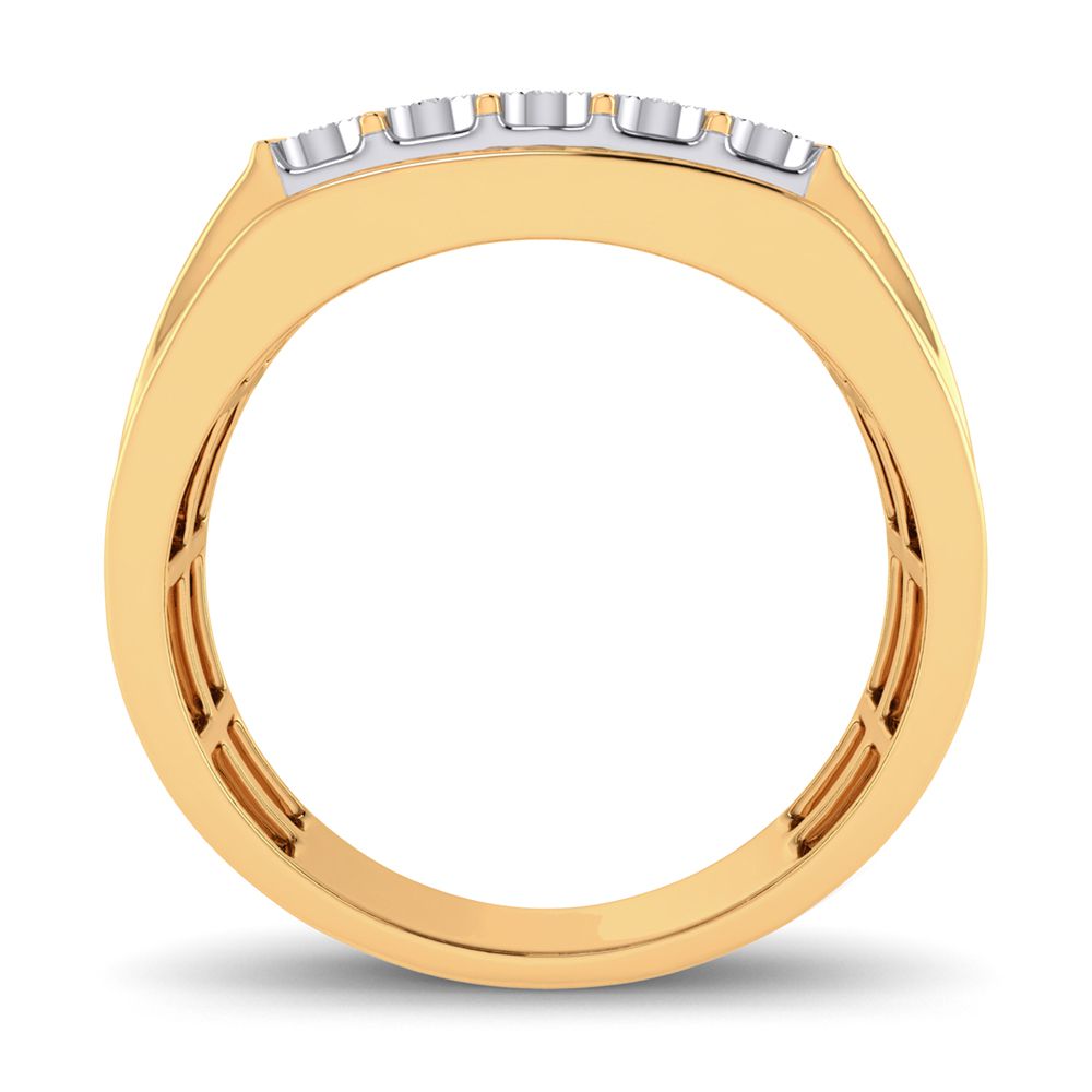 10K Yellow Gold Mens Lab Diamond Statement Ring