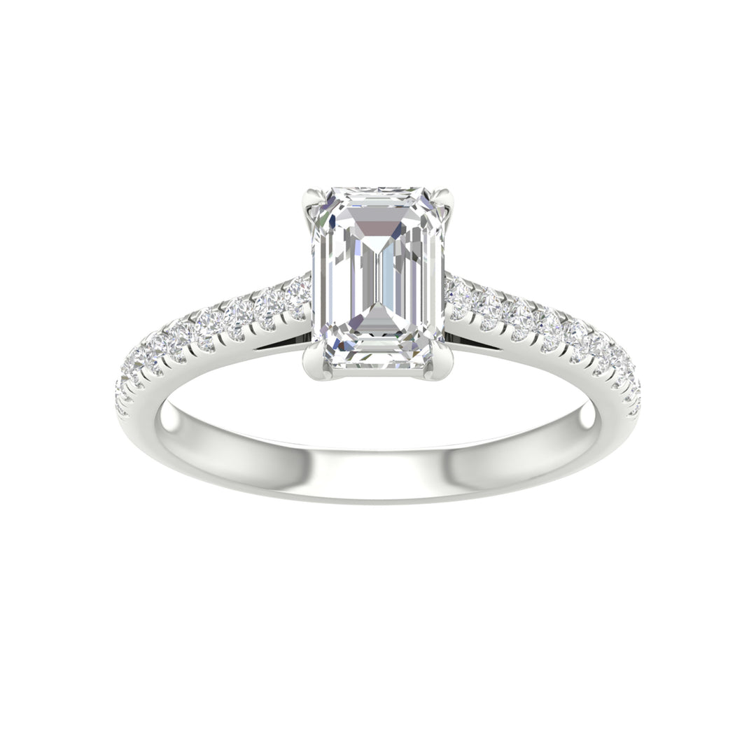 Brilliant 14K White Gold 1.75CT Lab Diamond Engagement Ring