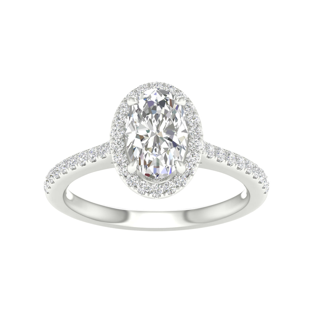Brilliant 14K White Gold 1.75CT Lab Diamond Engagement Ring