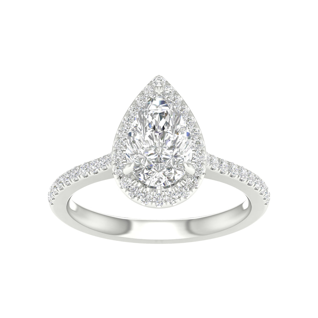 Certified 14K White Gold 1.75CT Lab Diamond Engagement Ring