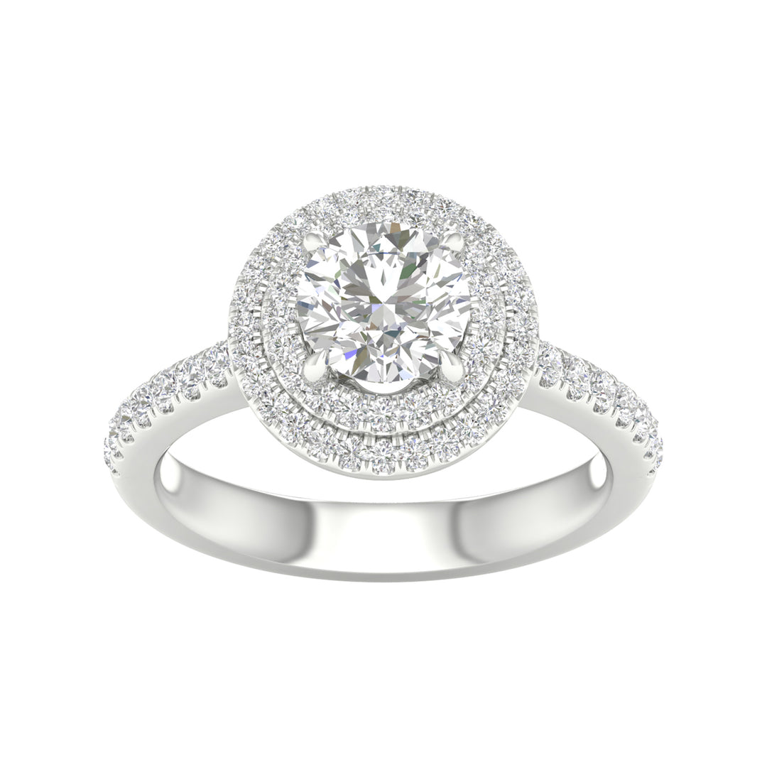 Certified 14k White Gold 2CT Lab Diamond Engagement Ring