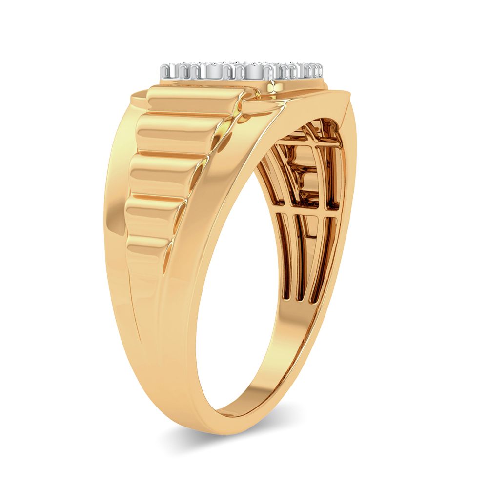 10K Yellow Gold Mens Lab Diamond Masculine Band Ring