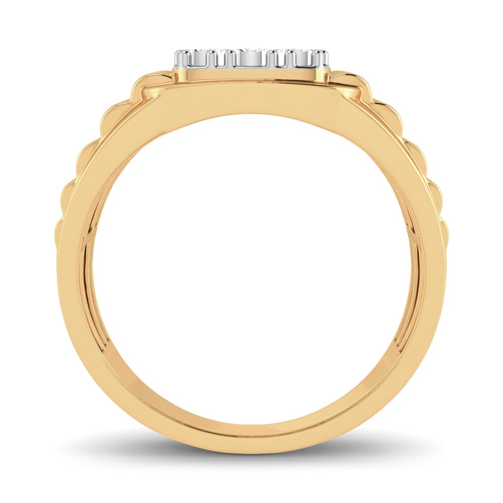 10K Yellow Gold Mens Lab Diamond Masculine Band Ring