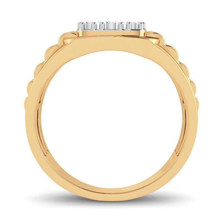 10K Yellow Gold Mens Lab Diamond Masculine Band Ring