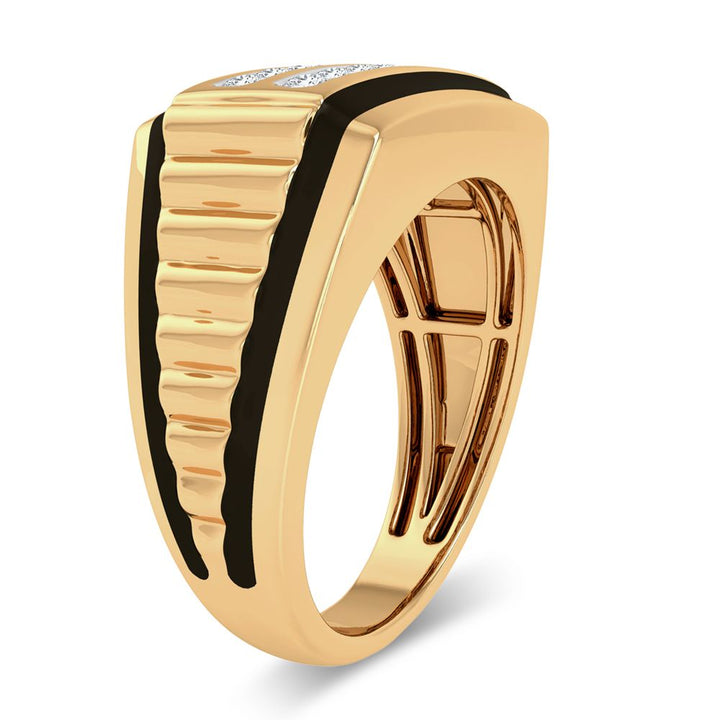 10K Yellow Gold Mens Lab Diamond Statement Ring
