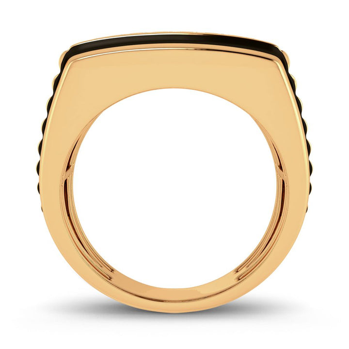10K Yellow Gold Mens Lab Diamond Statement Ring