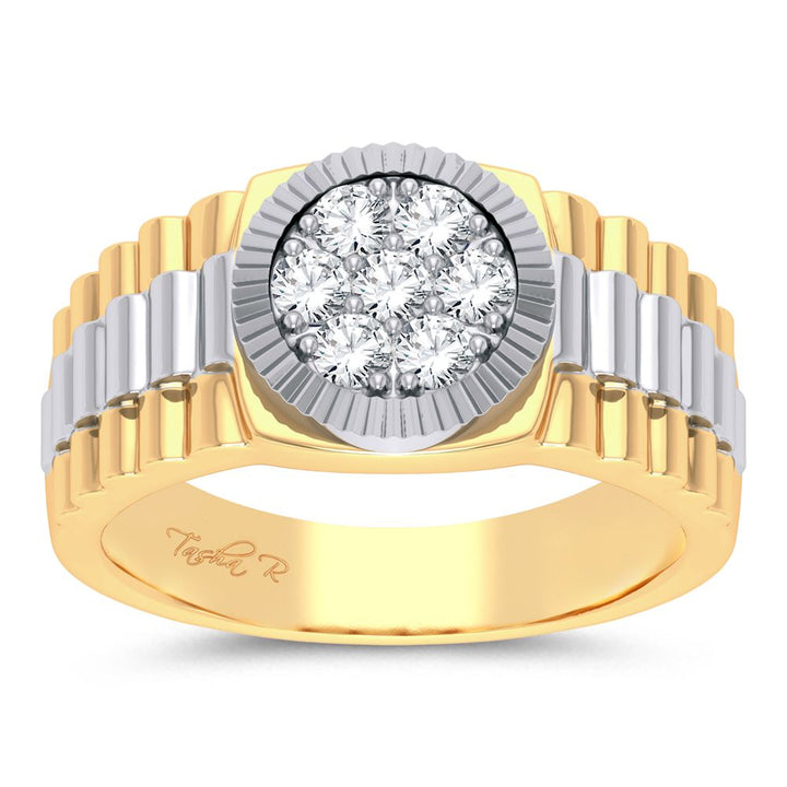 14K Yellow Gold Mens Lab Diamond Statement Ring (0.50ct)