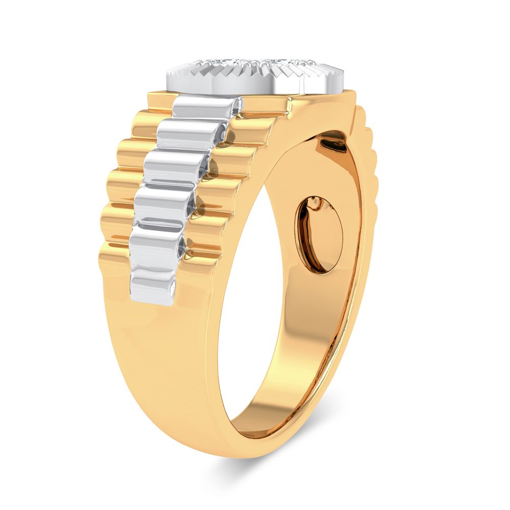 14K Yellow Gold Mens Lab Diamond Statement Ring (0.50ct)