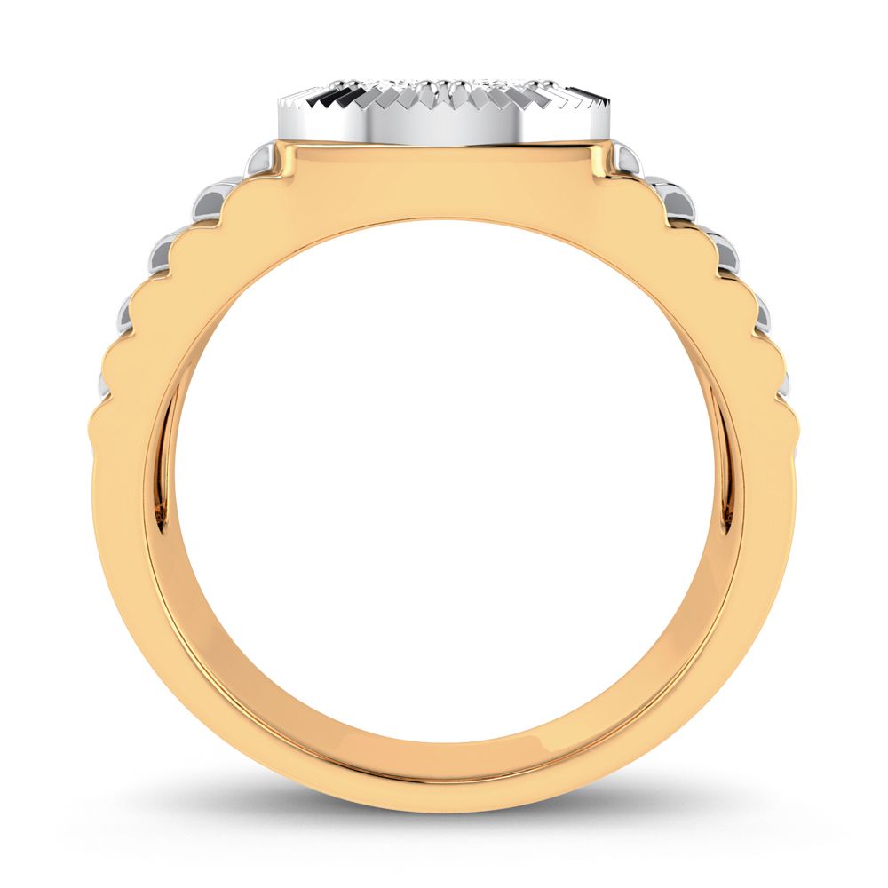 14K Yellow Gold Mens Lab Diamond Statement Ring (0.50ct)