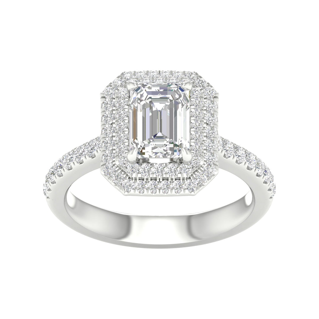 Certified 14K White Gold 2CT Lab Diamond Engagement Ring