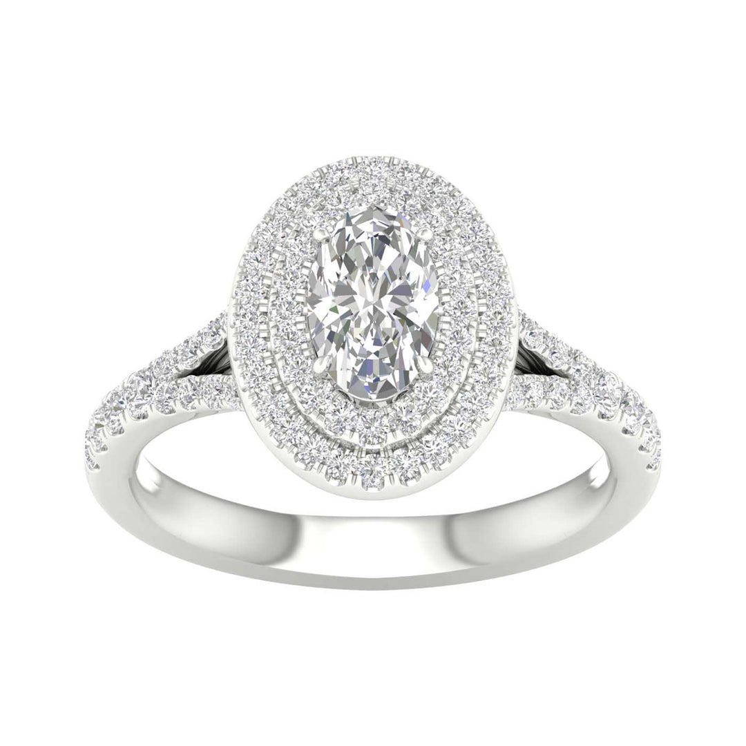 Brilliant 14K White Gold 1.50CT Lab Grown Diamond Engagement Ring