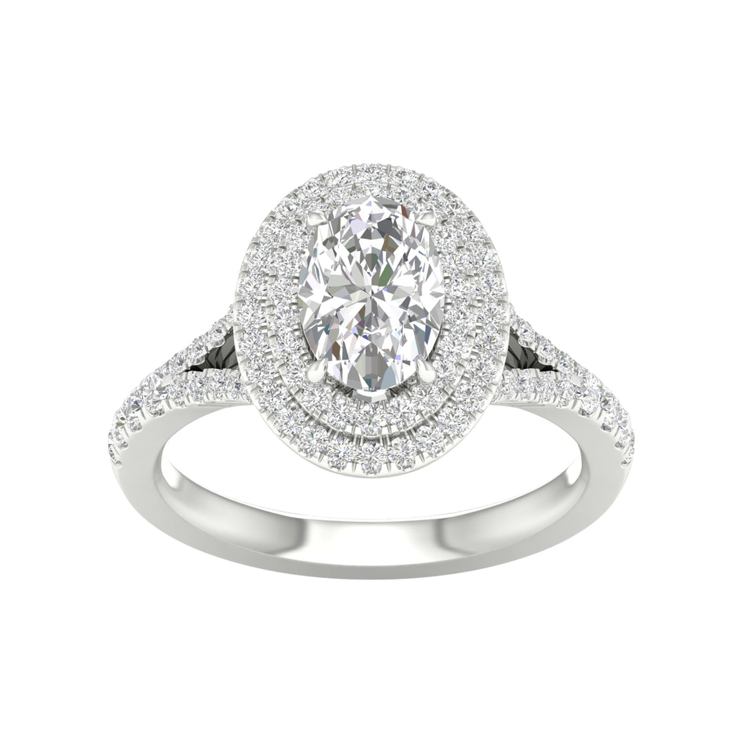 Certified 14K White Gold 2CT Lab Diamond Engagement Ring