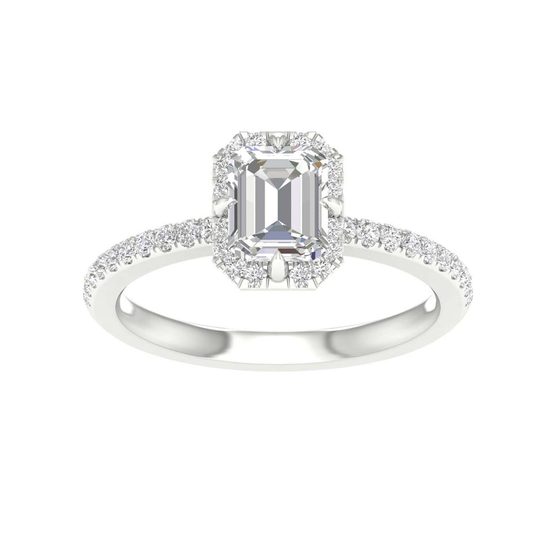 Brilliant 14K White Gold 1.25CT Lab Diamond Engagement Ring