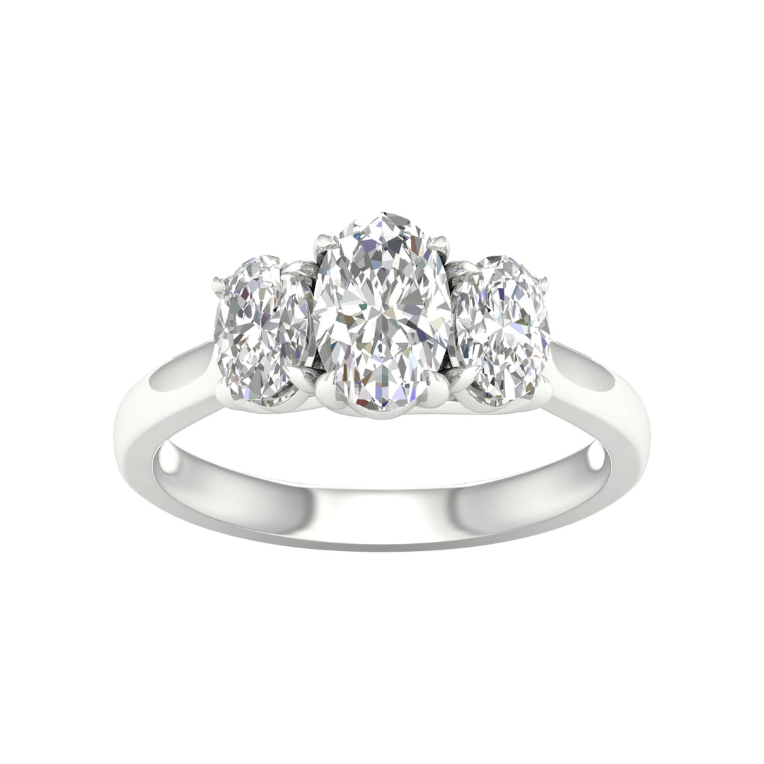 Certified 14K White Gold 2CT Lab Diamond Solitaire Ring
