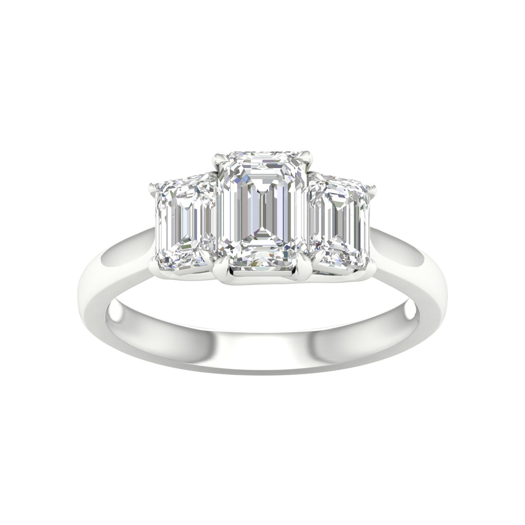 Certified 14K White Gold 2CT Lab Diamond Solitaire Ring