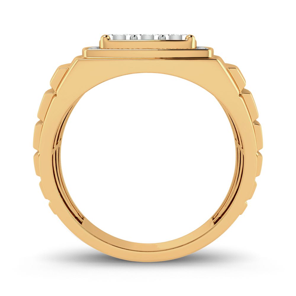 10K Yellow Gold Lab Diamond Mens Statement Ring