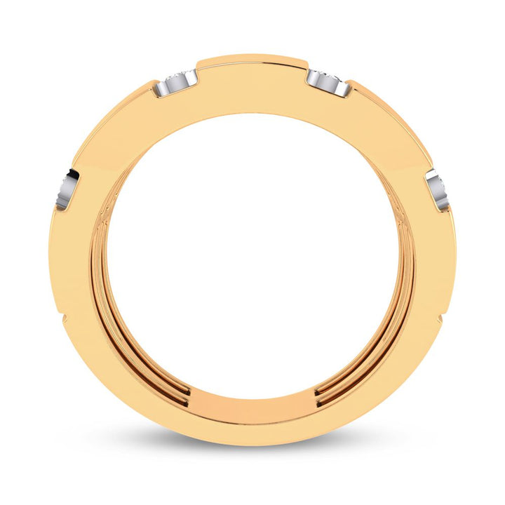 10K Yellow Gold Lab Diamond Mens Statement Ring