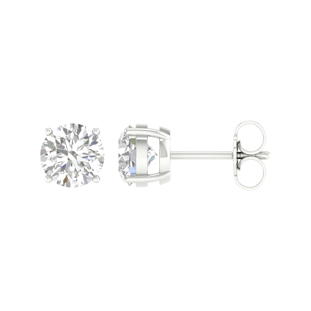 Brilliant 14K White Gold 2CT Lab Diamond Stud Earrings