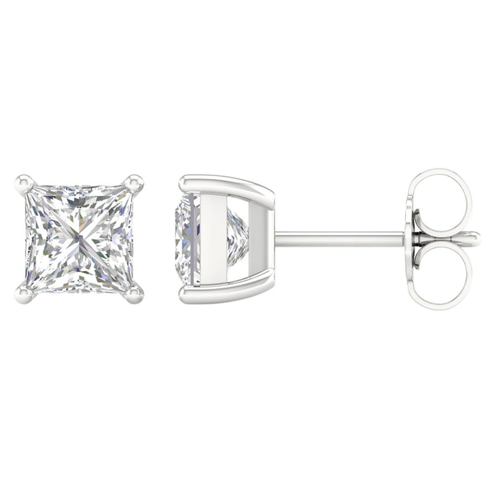 Brilliant 14K White Gold 1CT Lab Diamond Stud Earrings
