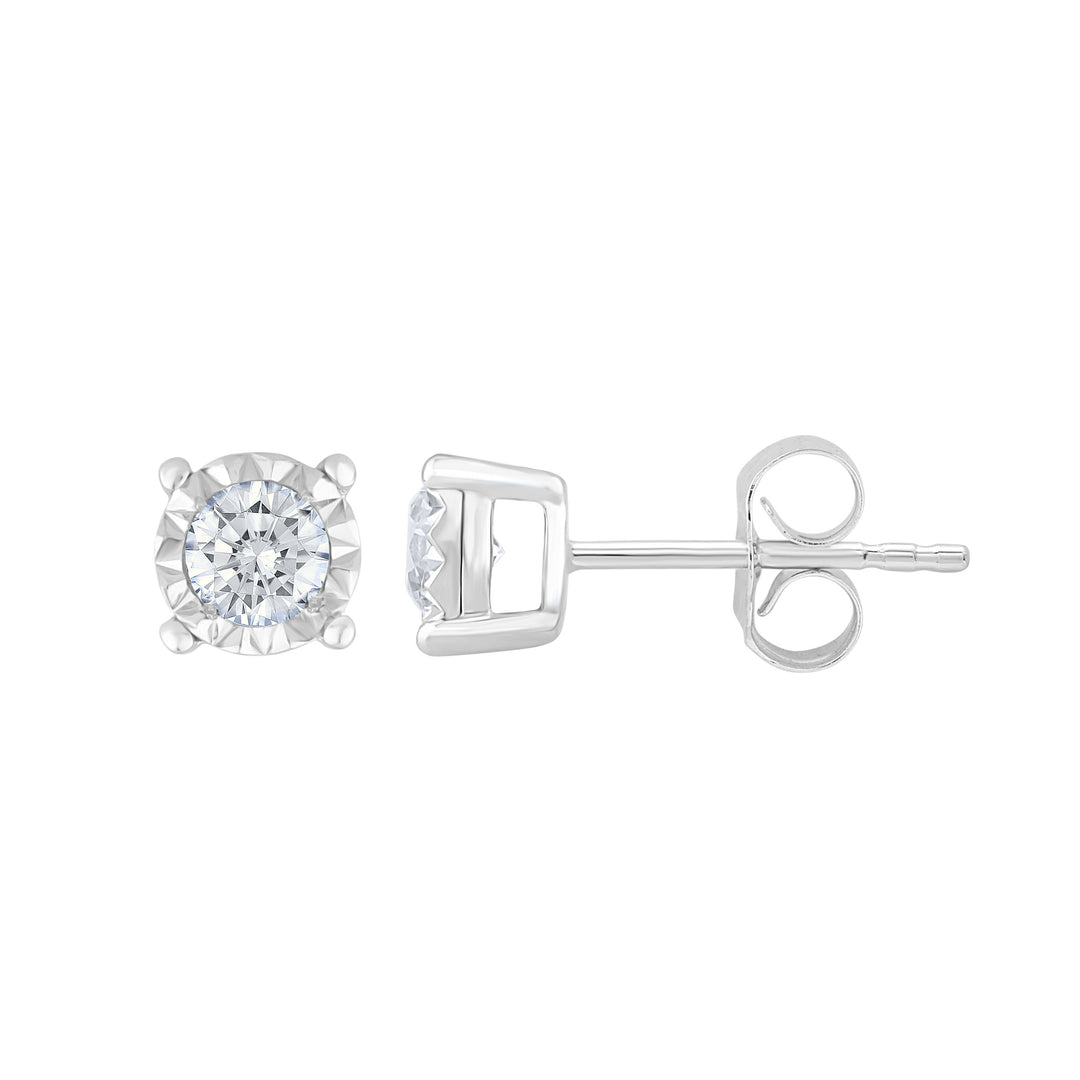 10k White Gold Lab Diamond Stud Earrings - Timeless Elegance