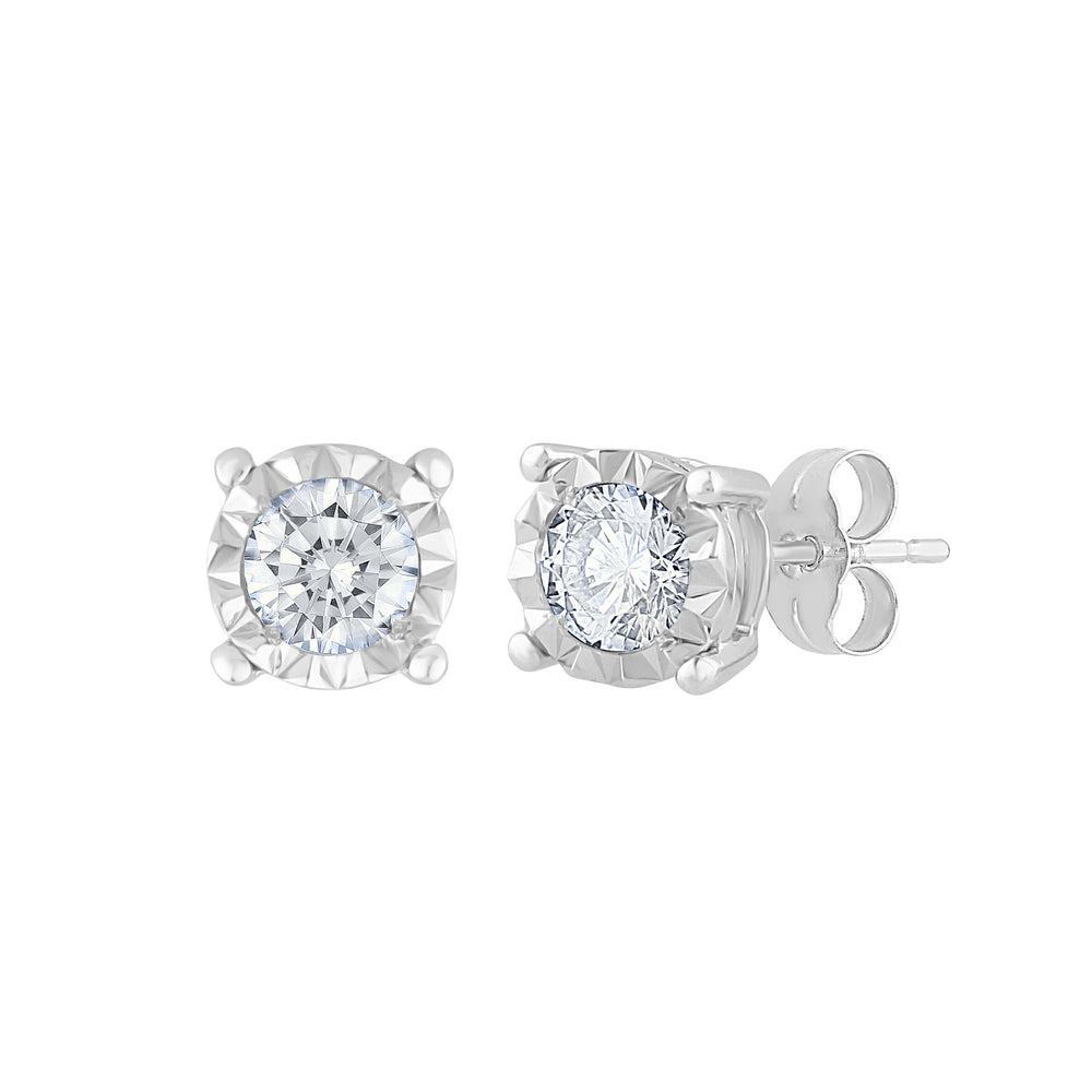 Chic 10k White Gold 0.50CT Lab Diamond Stud Earrings