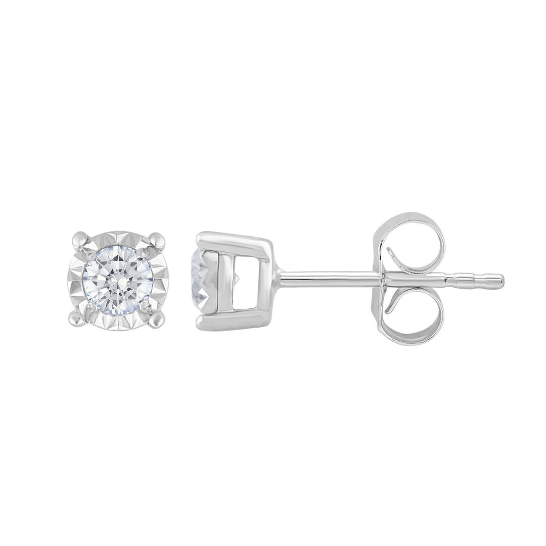 10k White Gold Lab Diamond Stud Earrings for Women