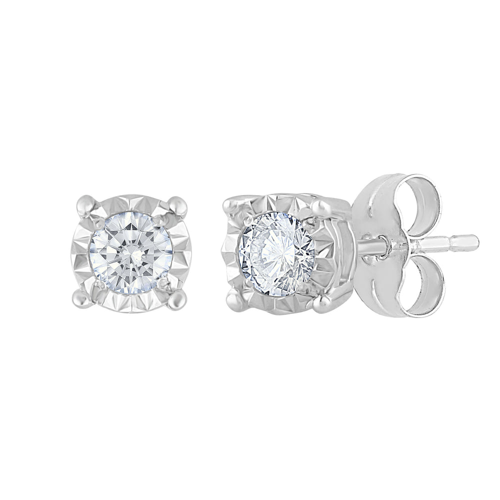10k White Gold Lab Diamond Stud Earrings for Women