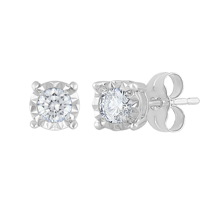 10k White Gold Lab Diamond Stud Earrings for Women